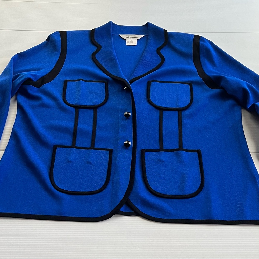 Misook Heritage fits faux pocket jacket